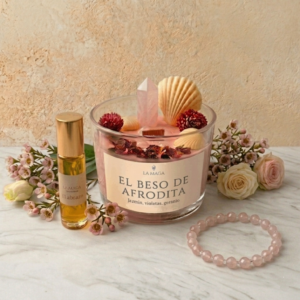 rituales velas minerales pulseras cuarzo rosa
